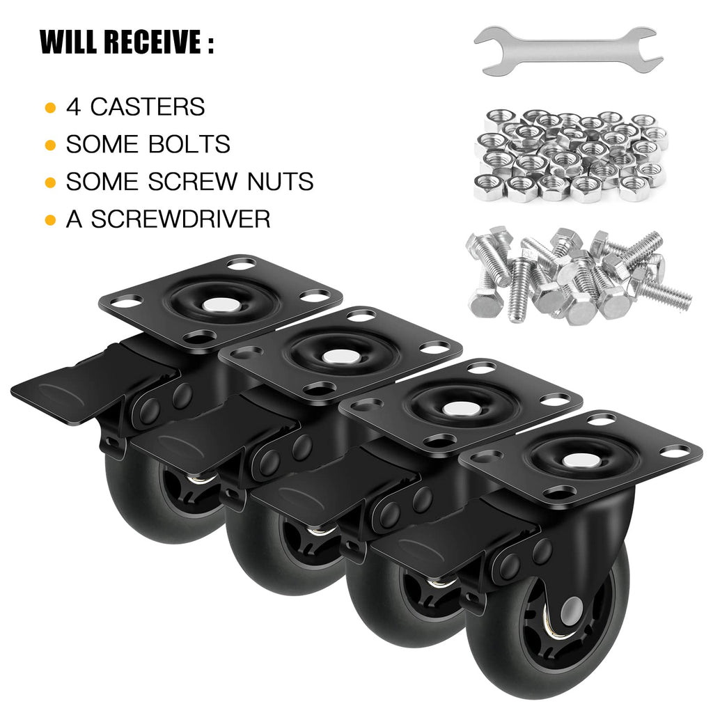 3” Lock Casters Set of 4 Heavy Duty J438