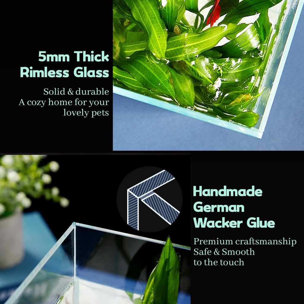 10 Gallon Ultra Clear Rimless Low Iron Glass Fish Tank H451619