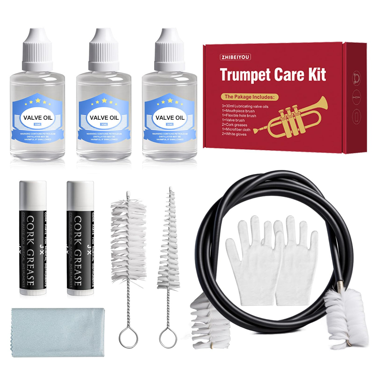 10 Pieces Trumpet Cleaning Kit J994