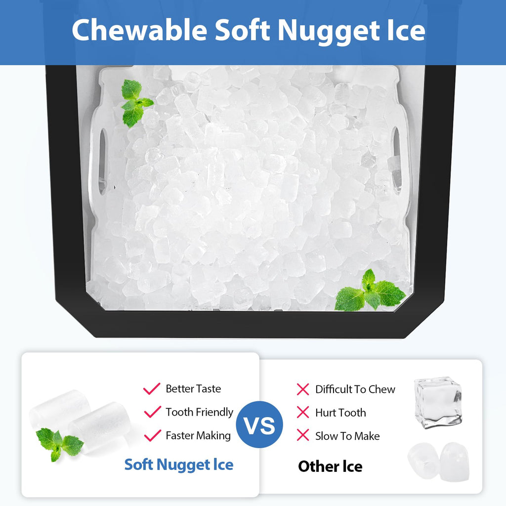 55lbs/Day Self-Cleaning Stainless Steel Nugget Ice Maker X33605