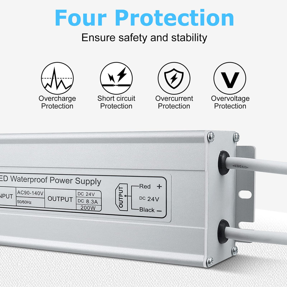 24V 200W IP67 Waterproof LED Power Supply H6878
