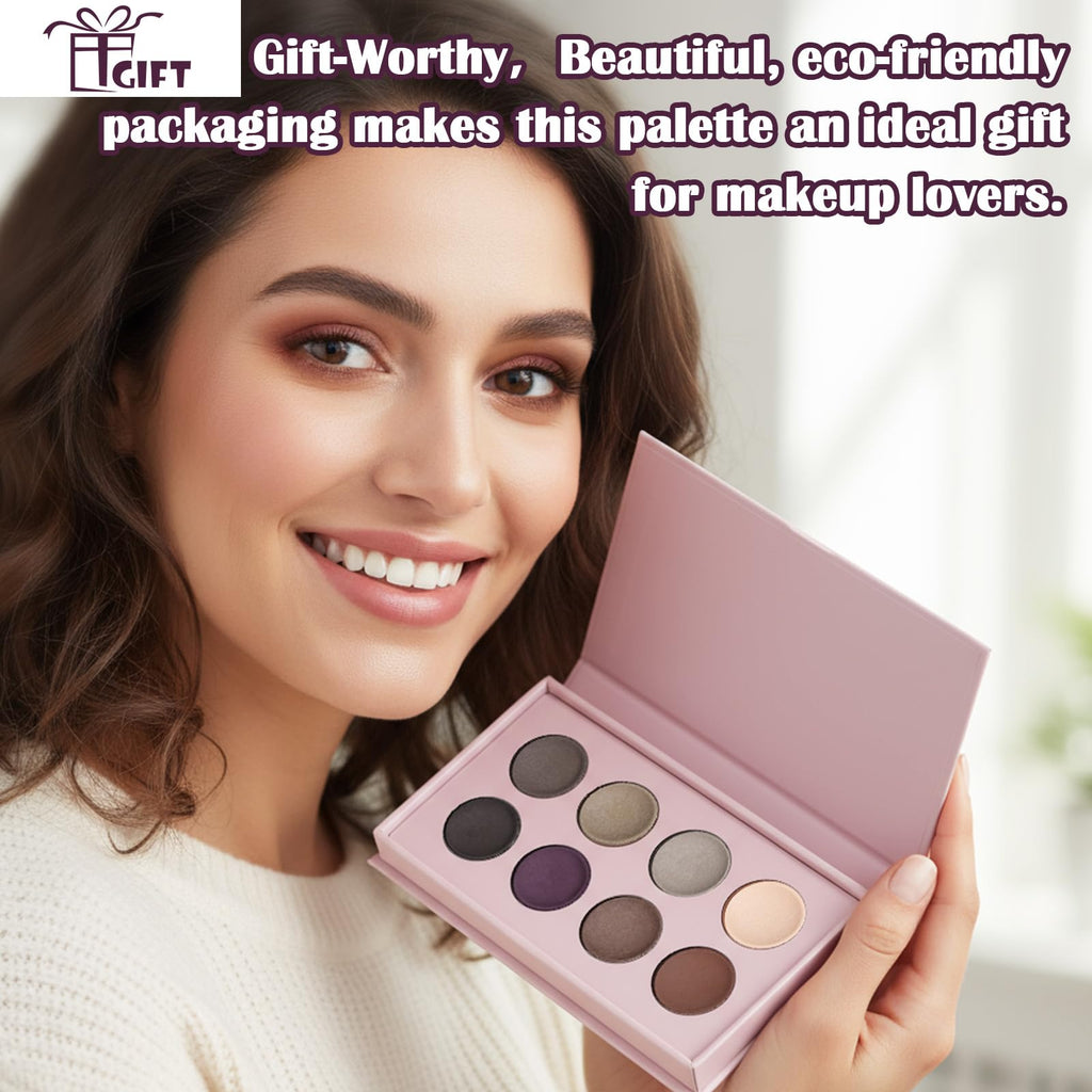 8 Color Nude Smokey Baked Matte Eyeshadow Palette Y72296