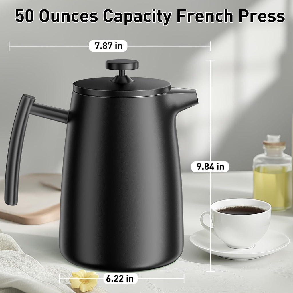 50oz Stainless Steel Insulated French Press Coffee Maker S462992