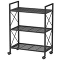 3-Tier Steel Storage Rack with Wheels T60389