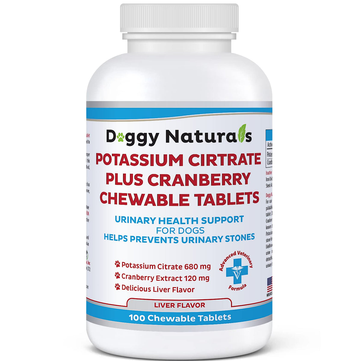Potassium Citrate Plus Cranberry Supplement for Dogs (100 Tablets) X343244