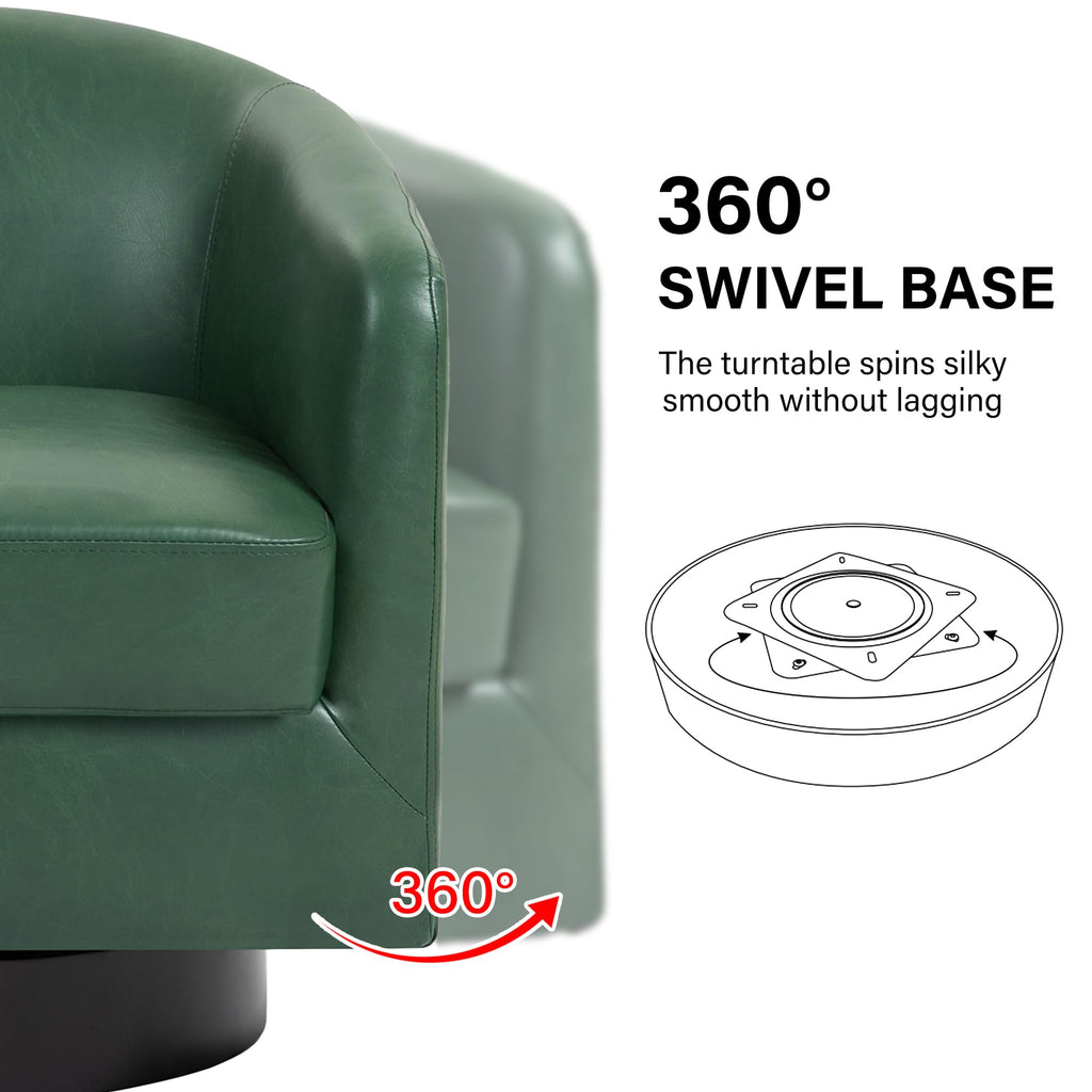Green Swivel Barrel Accent Chair Set of 2 H490