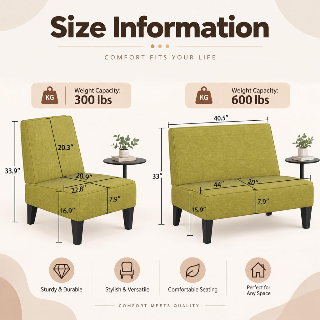 Green Upholstered Accent Chair Set of 2 T590238