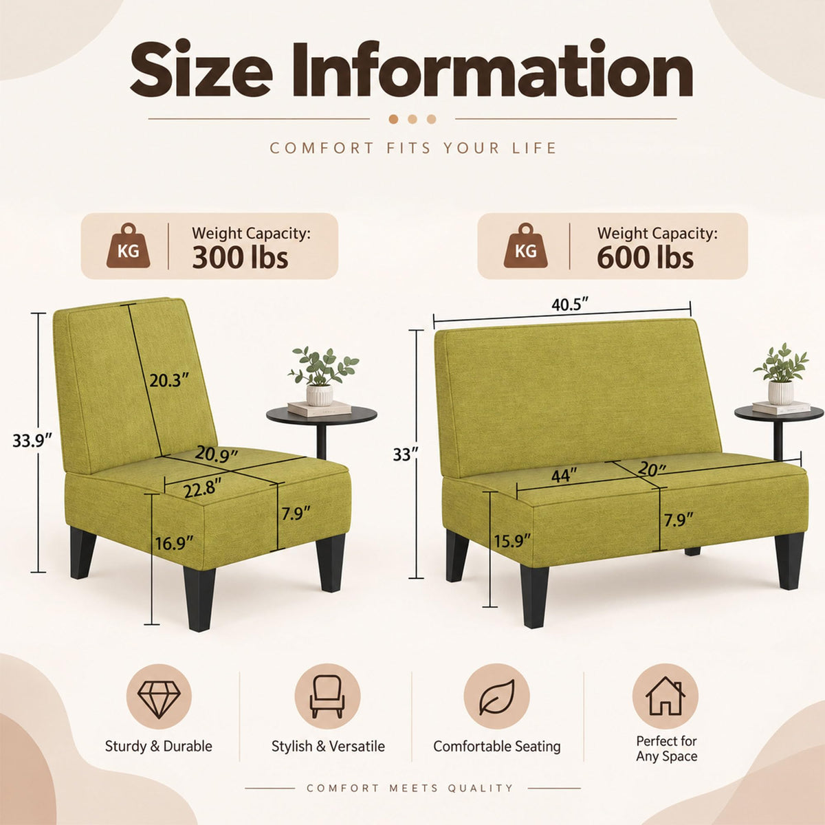 Green Upholstered Accent Chair Set of 2 T590238