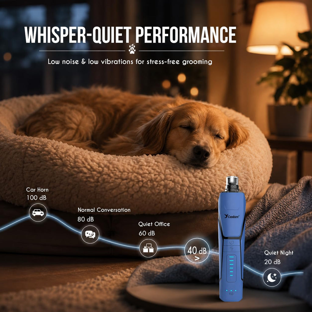 Quiet Rechargeable Dog Nail Grinder with LED Light T4635