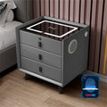 Smart Bedroom Nightstand with Fingerprint Lock and LED Lights Y42116