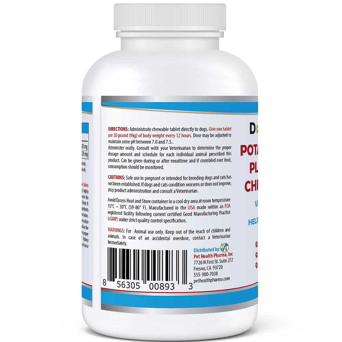 Potassium Citrate Plus Cranberry Supplement for Dogs (100 Tablets) X343244