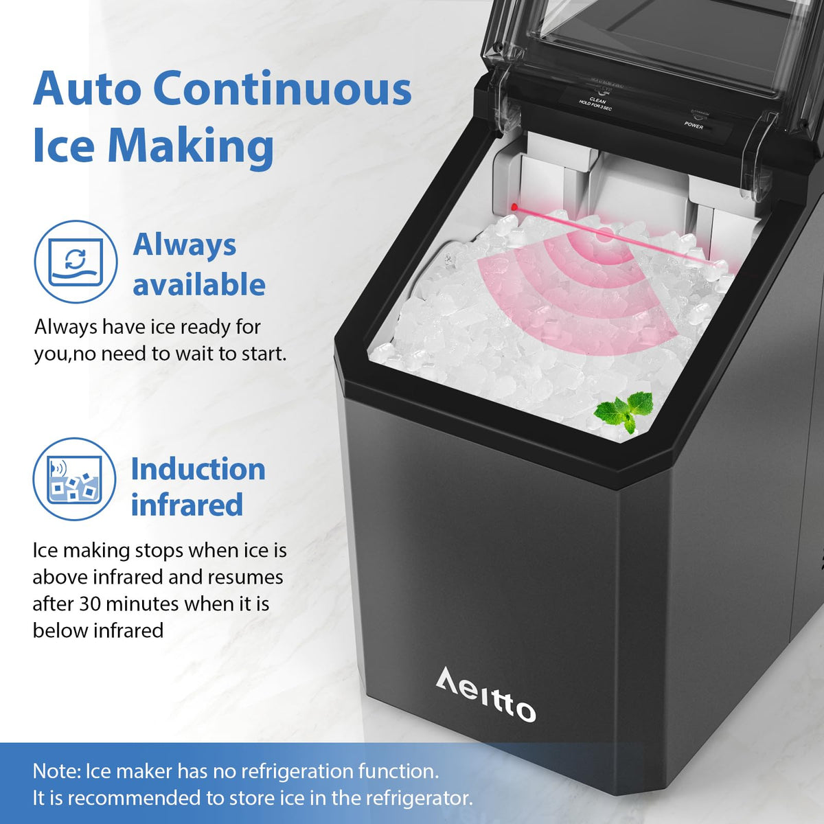 55lbs/Day Self-Cleaning Stainless Steel Nugget Ice Maker X33605