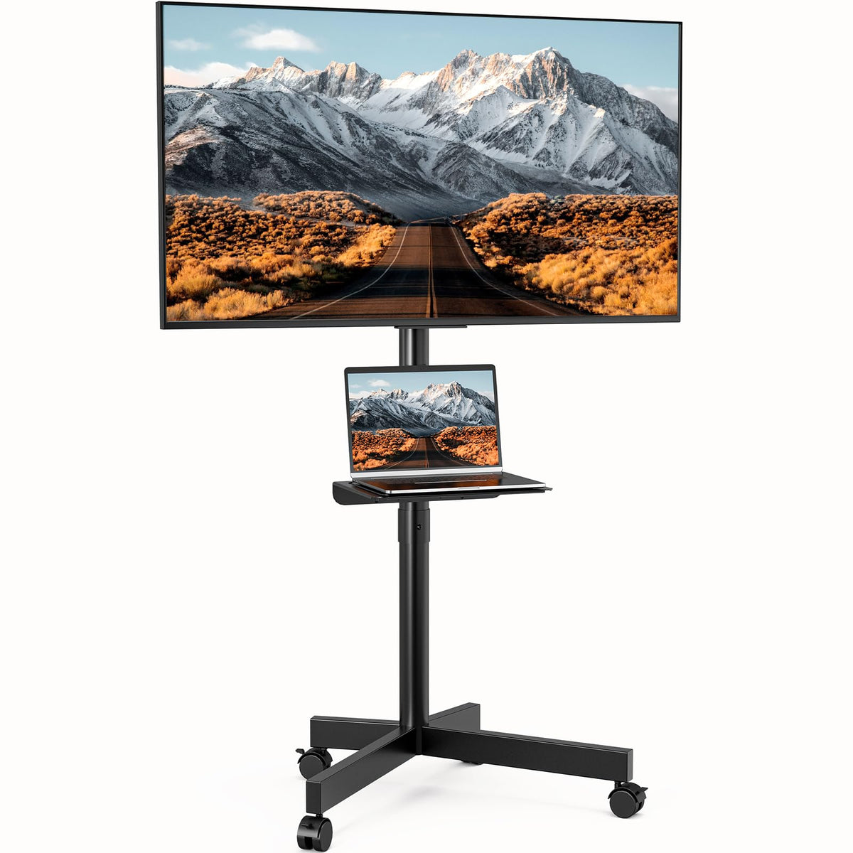 Rolling TV Stand with Wheels for 23-60 Inch Flat Curved TVs Y374