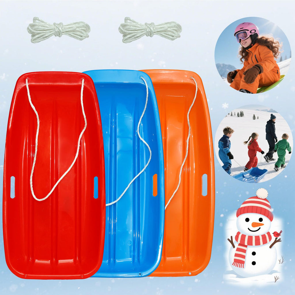 Cold Resistant Flexible Snow Sled with Pull Rope & Handles 35 Inch A631651