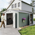 10x12 FT White Metal Storage Shed H665