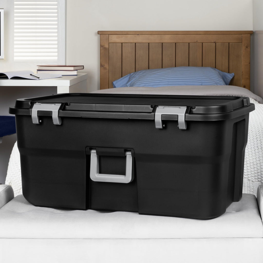 Black Wheeled Lockable Footlocker I5318