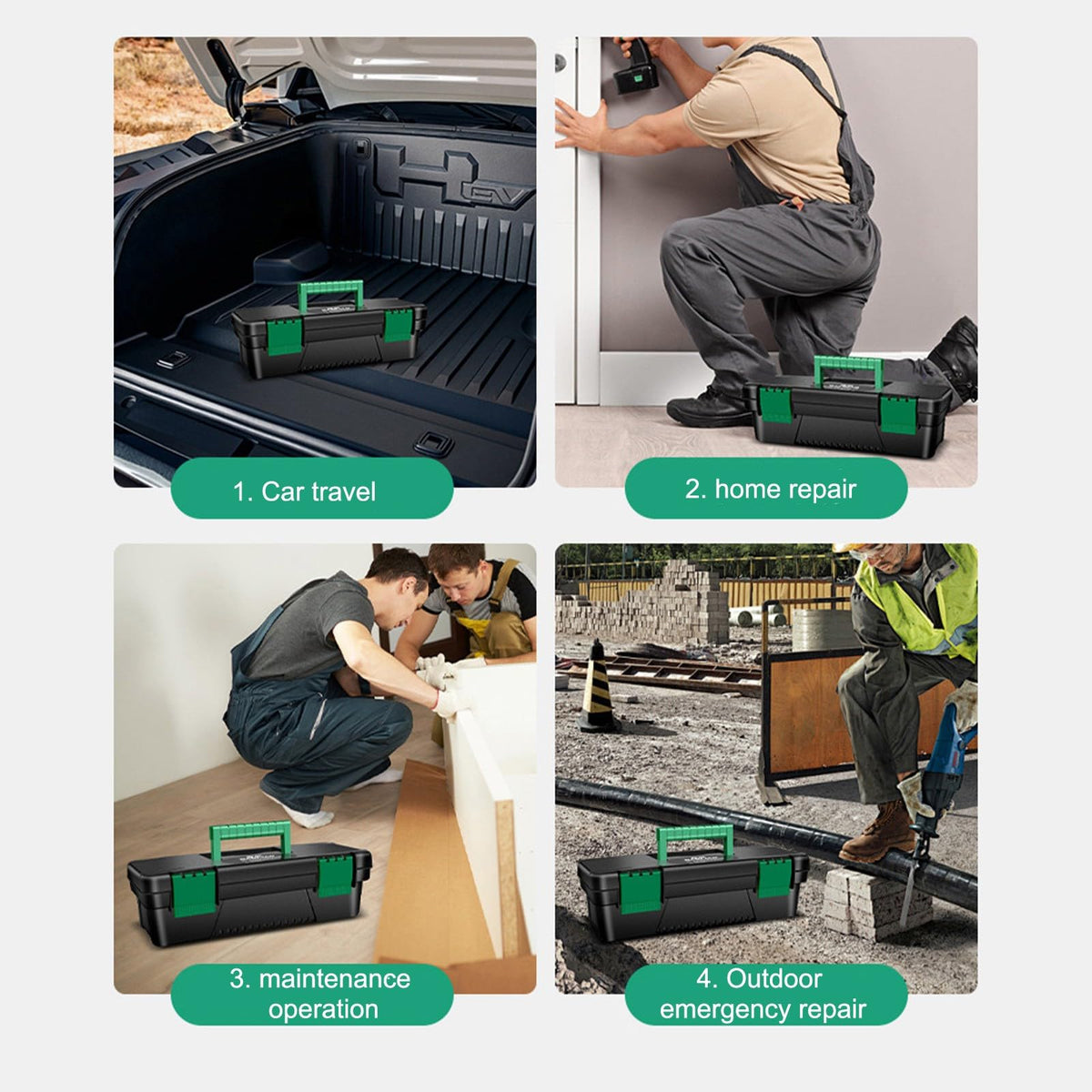 10-inch Plastic Tool Box with Handle and Removable Tray Z43120