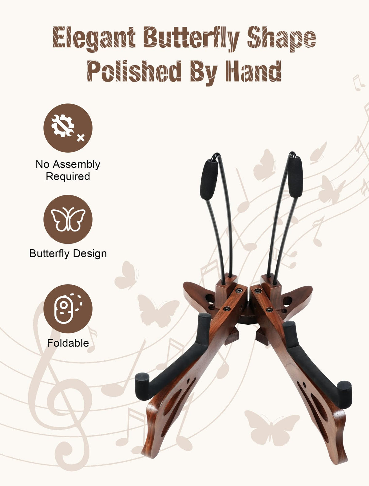 Walnut Cello Stand with Bow Holder G1369
