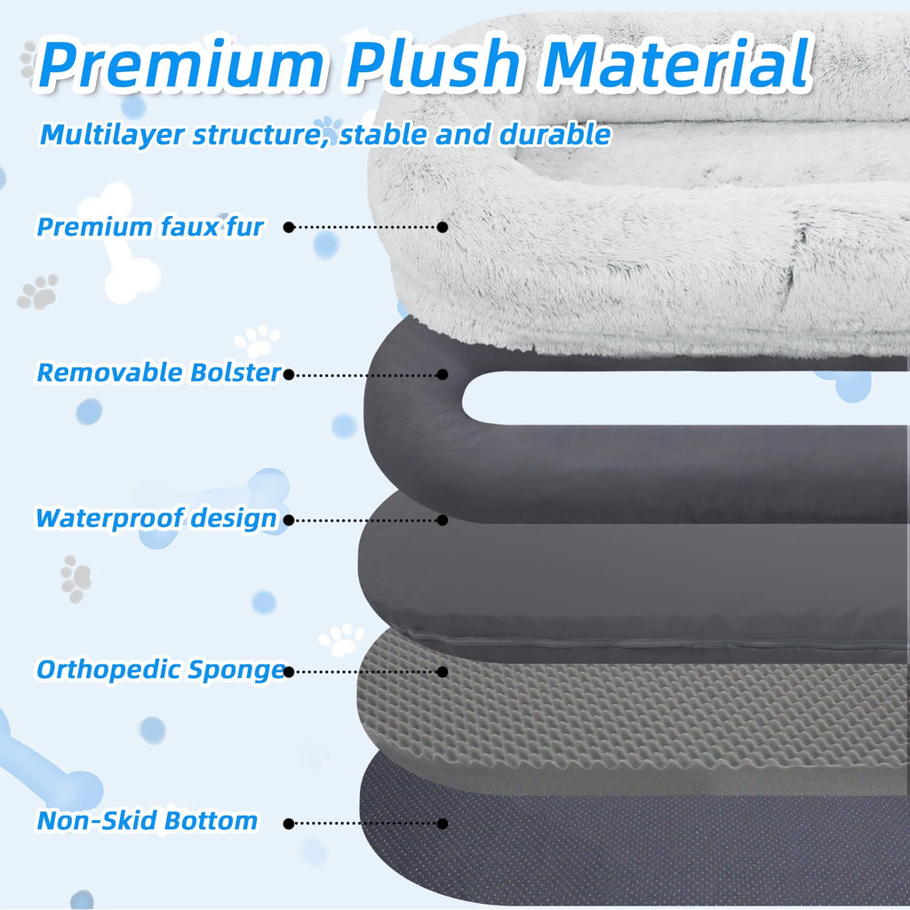Grey Human Dog Bed H67570