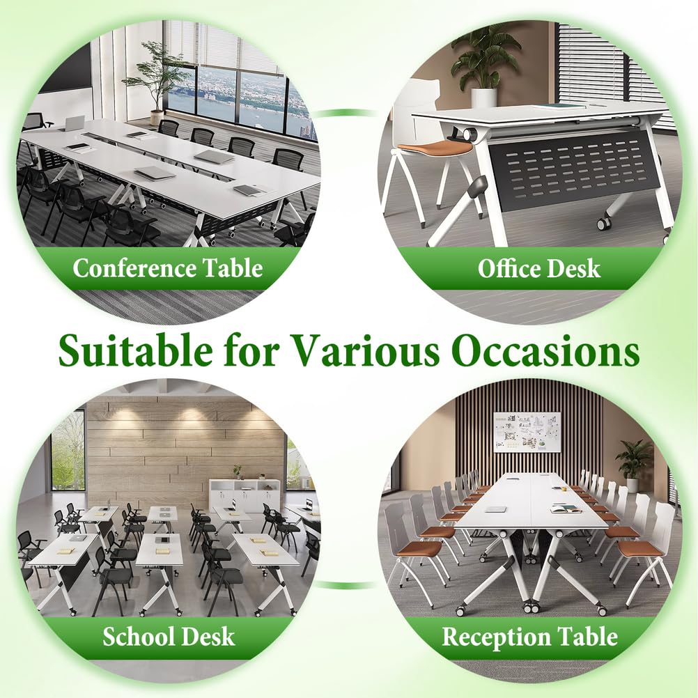 Folding Training Table with Glass Holder 2 Pack V66425