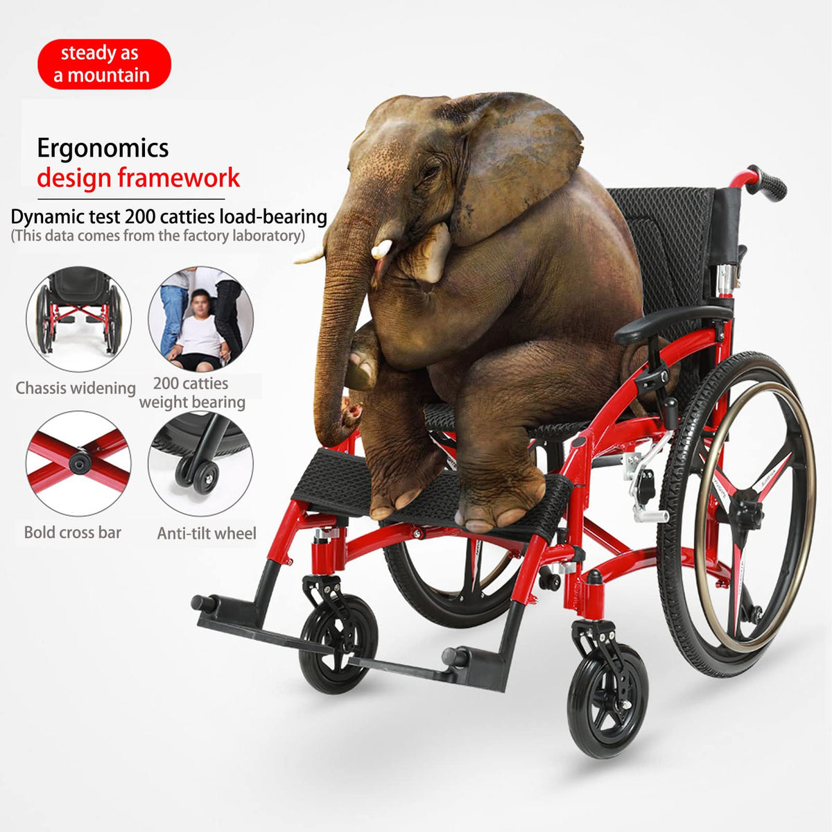 Folding Transport Wheelchair with Detachable Full Arms and Elevating Leg Rest W632201