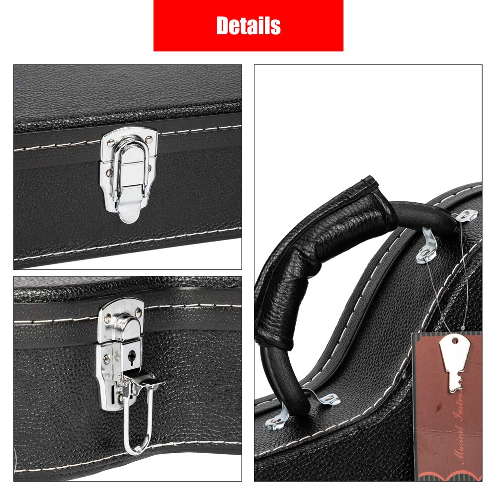 Wooden Hard-Shell Electric Guitar Case with Lock Latch Padding X904929