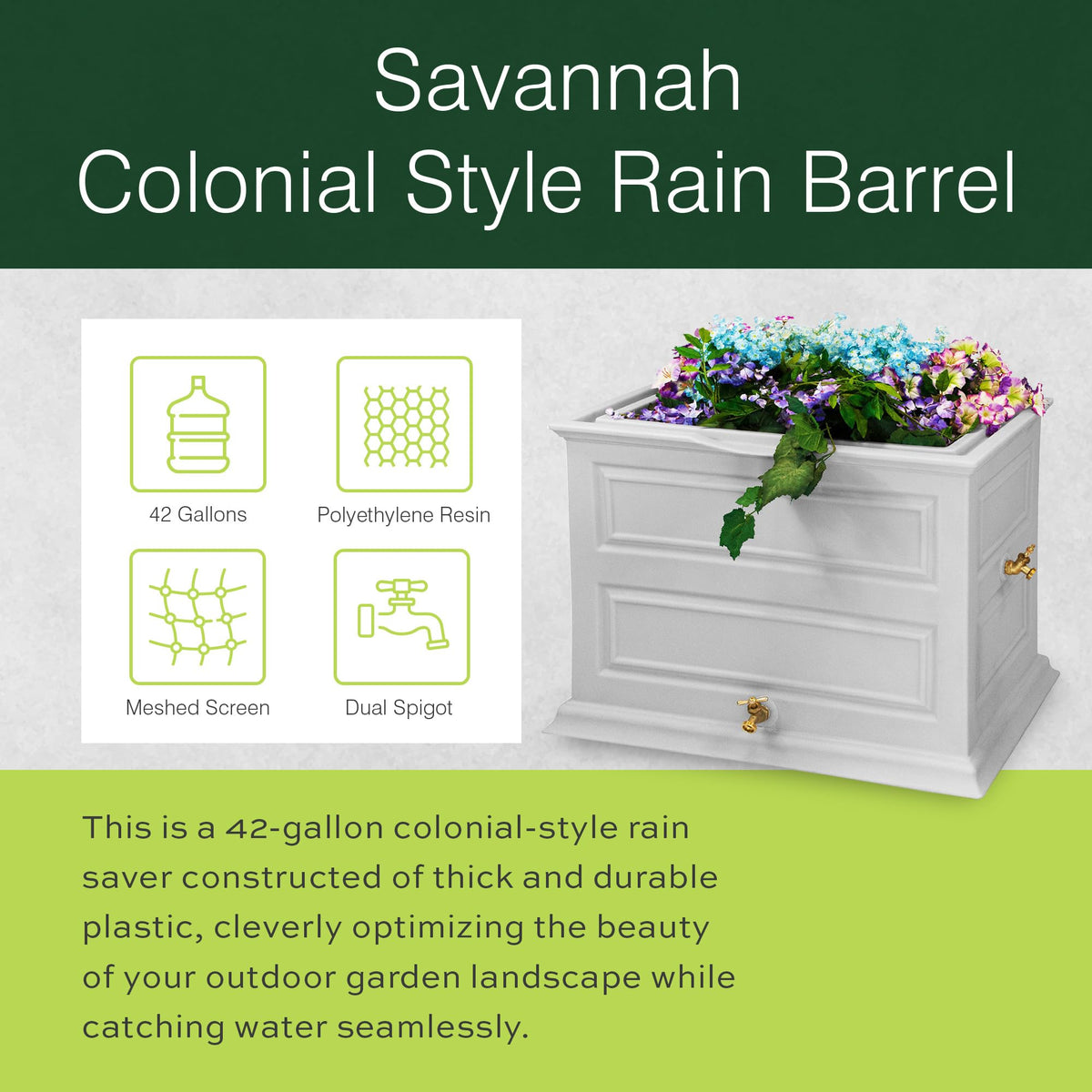 Rain Saver with Planter Top, 42 Gallon Q9603