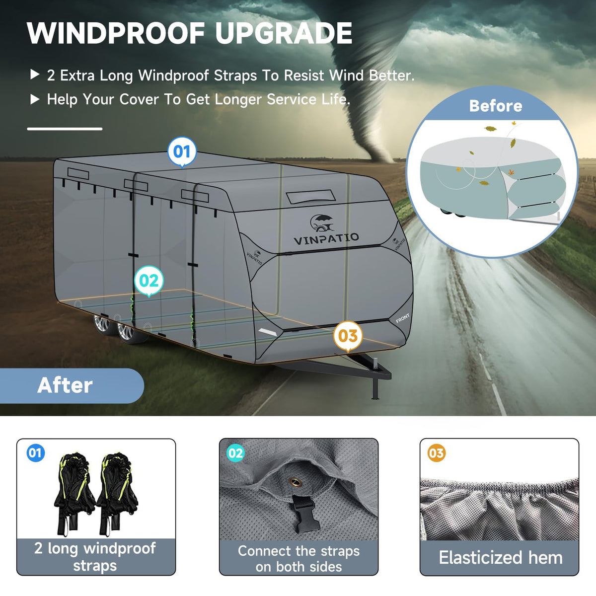 7 Layers Travel Trailer Cover Fits 30'-33' J513722