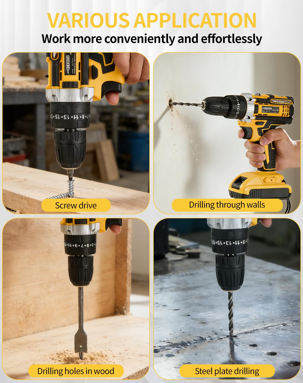 21V Cordless Drill Driver Kit with 2 Batteries & Charger F7684