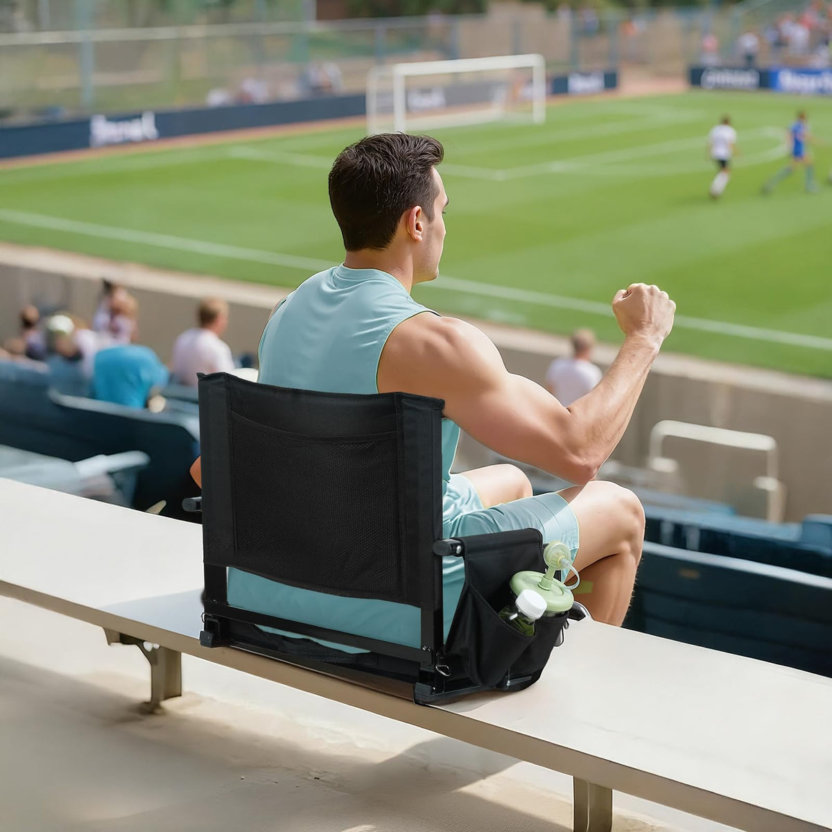 2 Pcs Folding Stadium Seat with Cup Holder A476