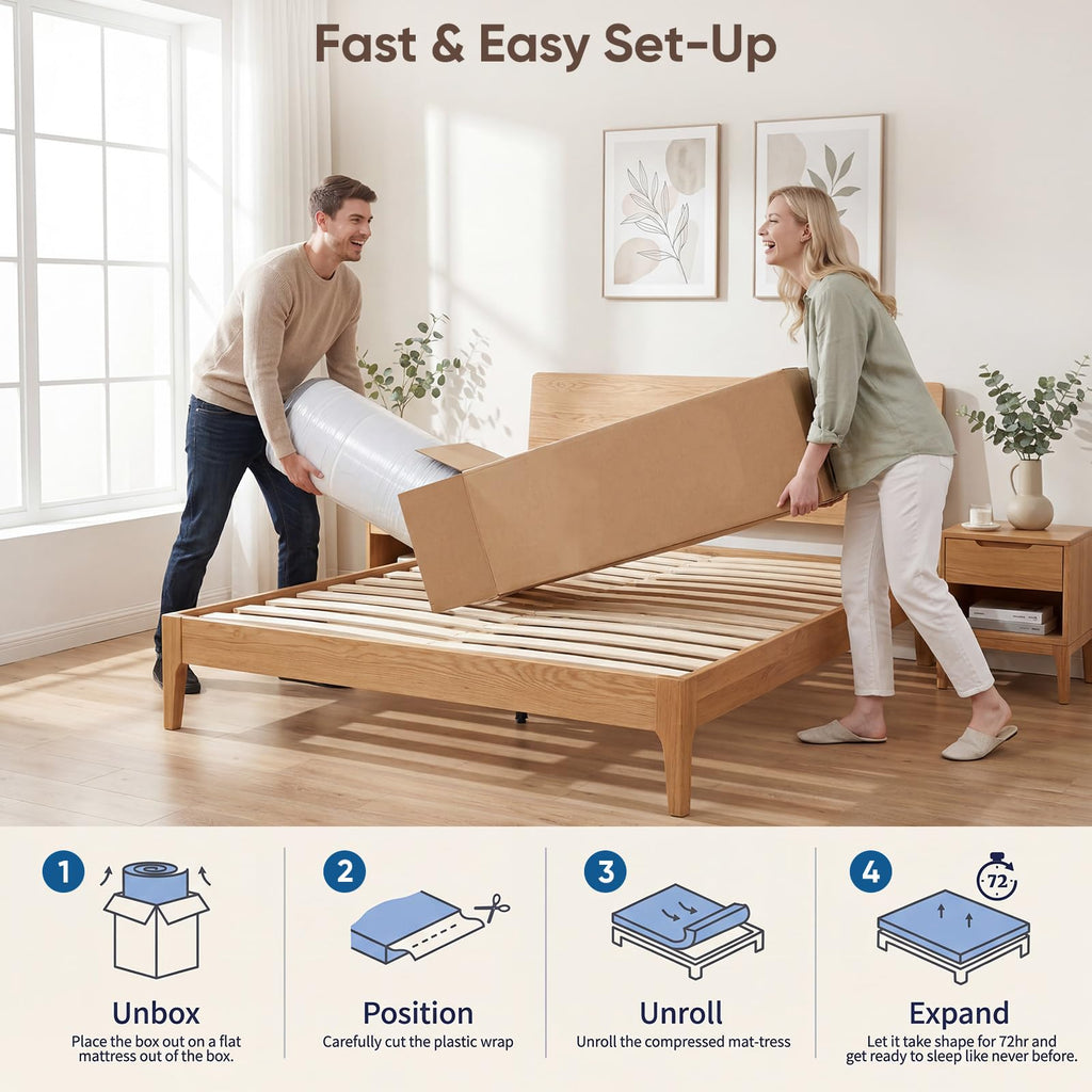 12 Inch Medium Firm Hybrid Memory Foam Mattress L658