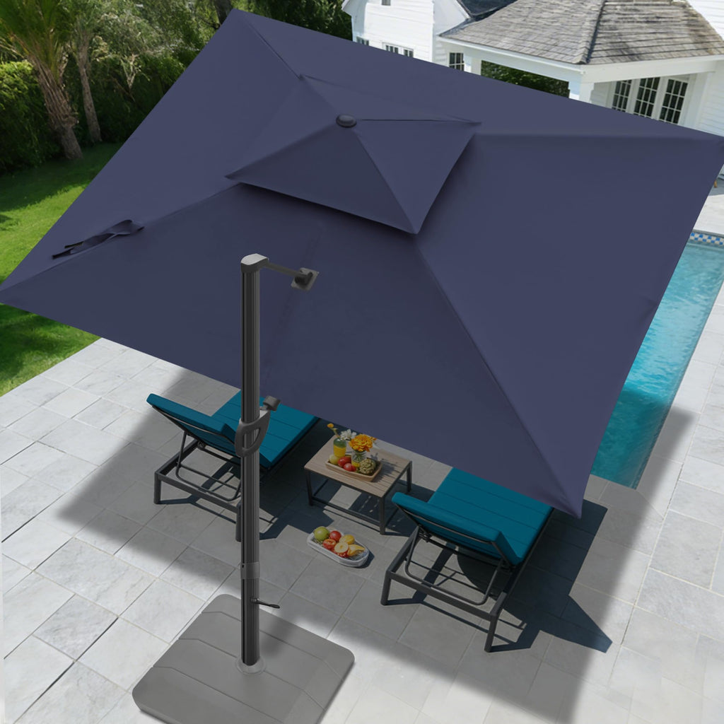 10x10 FT Square Navy Blue Cantilever Patio Umbrella X682502