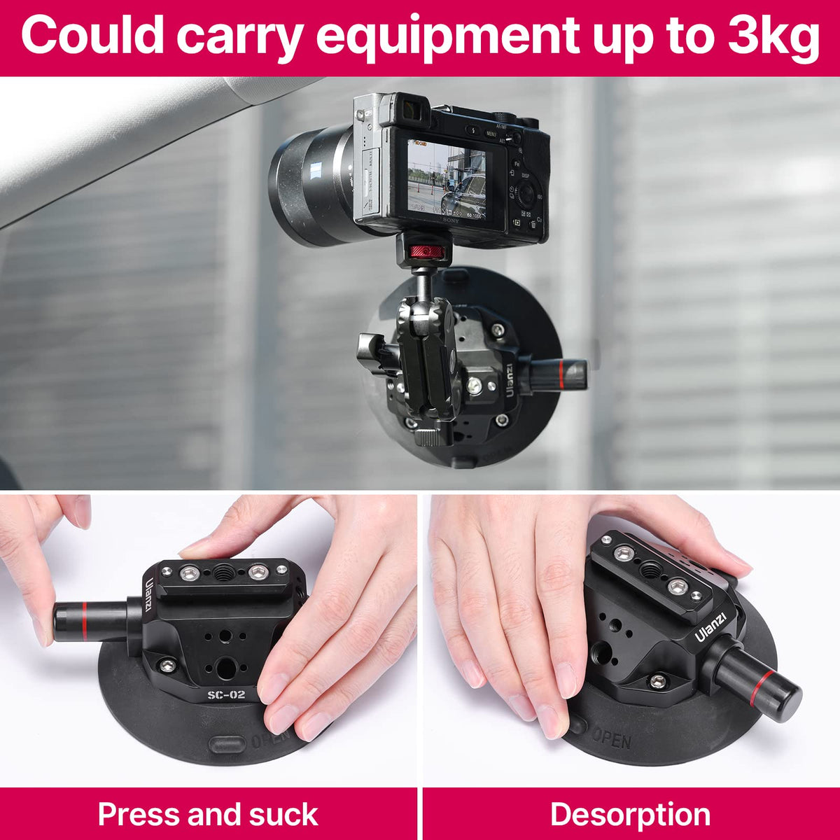 Suction Mount 4.5'' Magic Arm Bracket for DSLR Cameras V48274