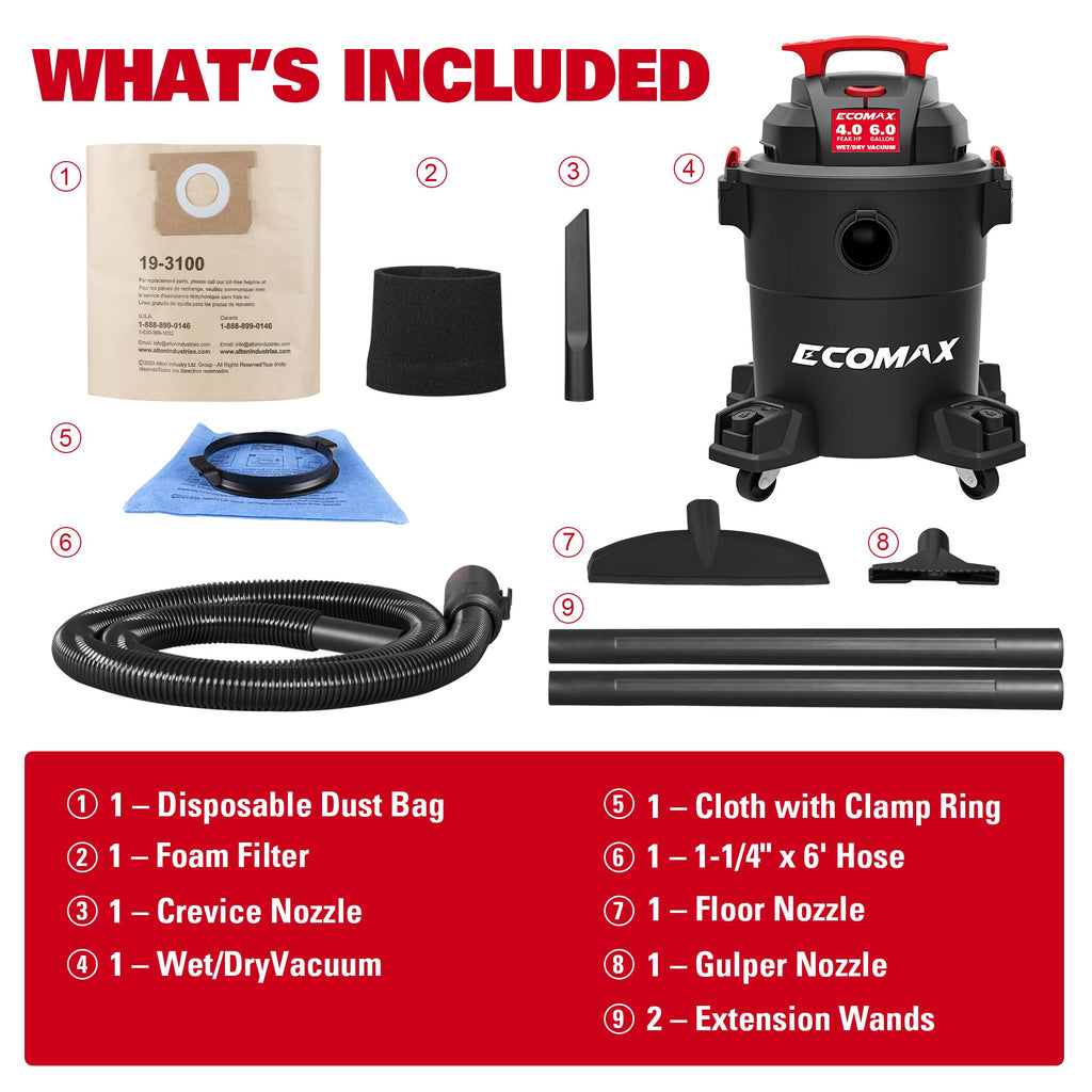 6 Gallon 4 HP Wet Dry Shop Vac C825