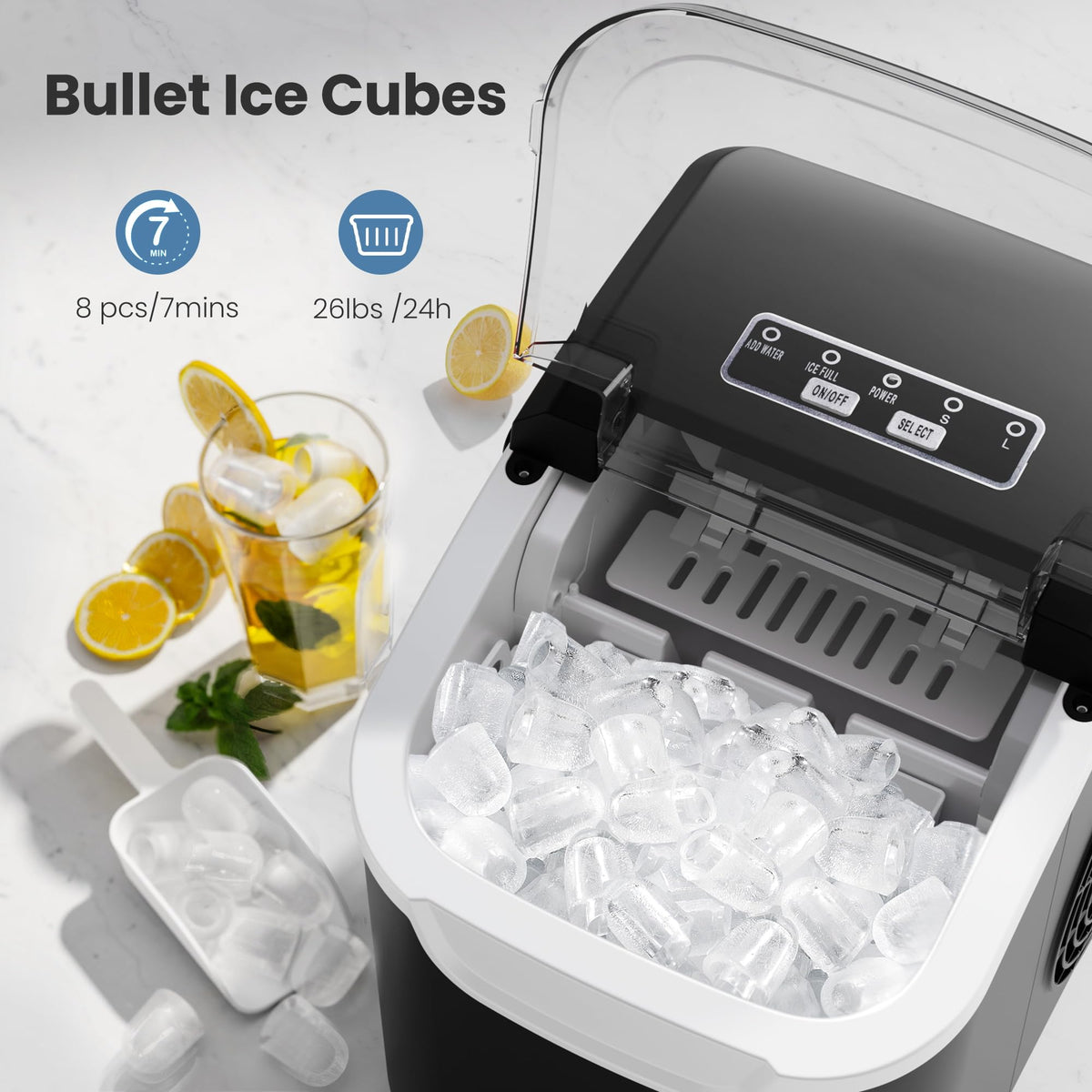 Black Countertop Ice Maker F822240