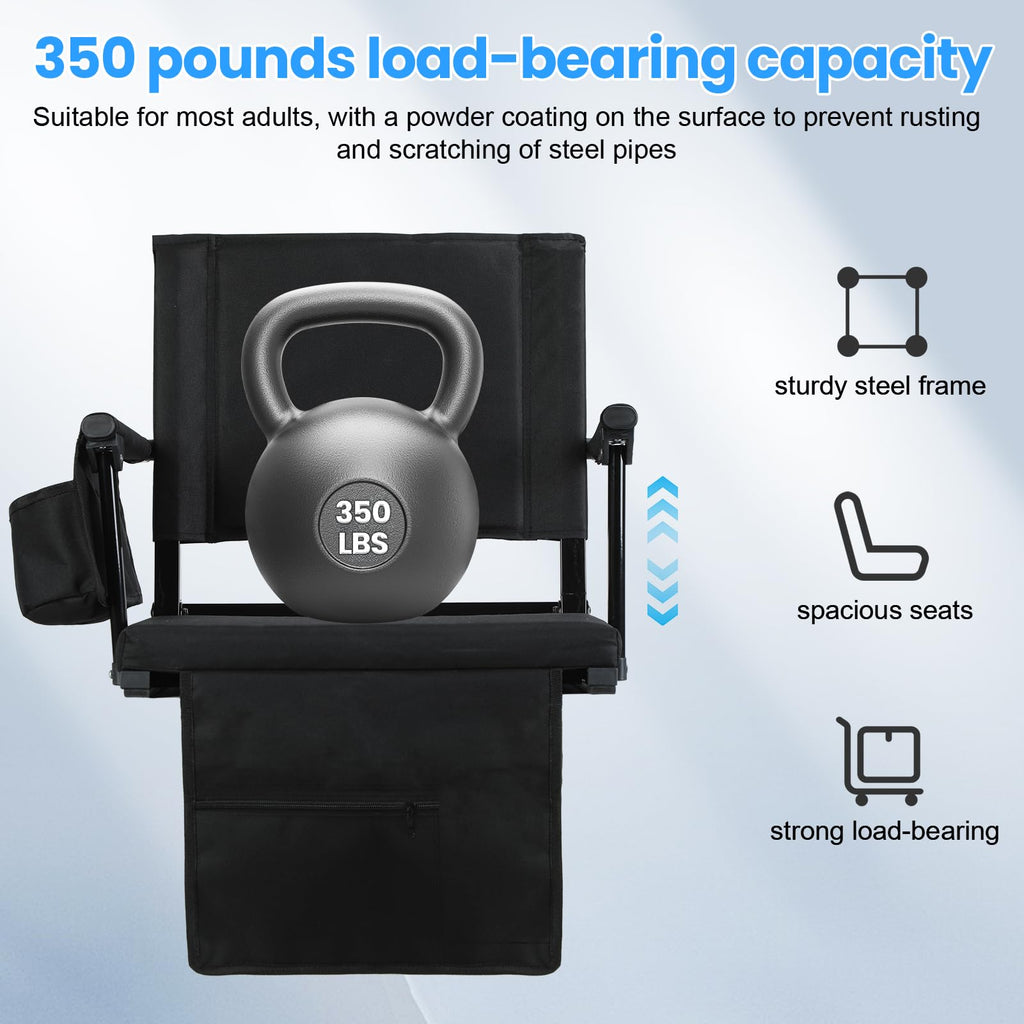 2 Pcs Folding Stadium Seat with Cup Holder A476
