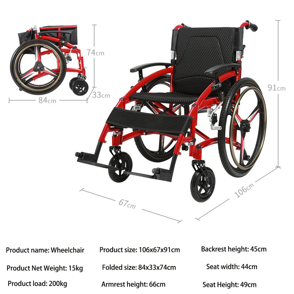 Folding Transport Wheelchair with Detachable Full Arms and Elevating Leg Rest W632201