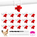 15 Pack Chicken Nipples Waterer with PVC Tee Fittings G219