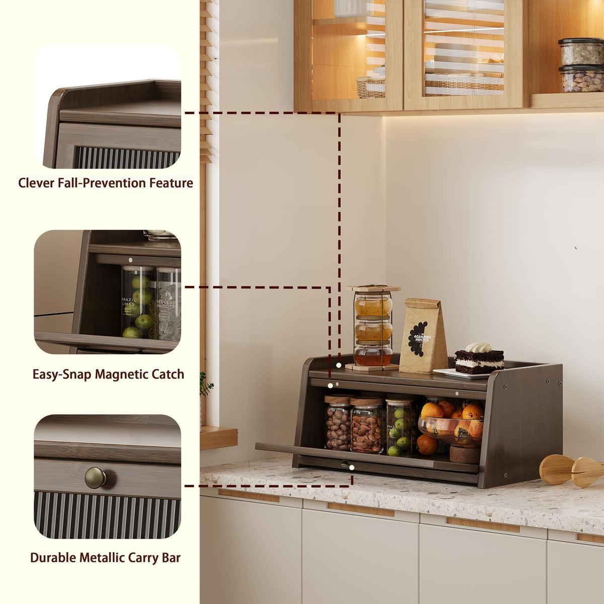 Bamboo Bread Box with Window S5087