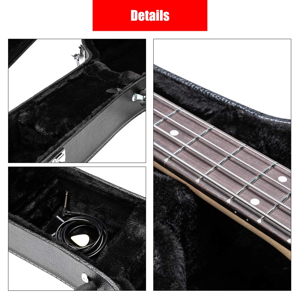 Wooden Hard-Shell Electric Guitar Case with Lock Latch Padding X904929