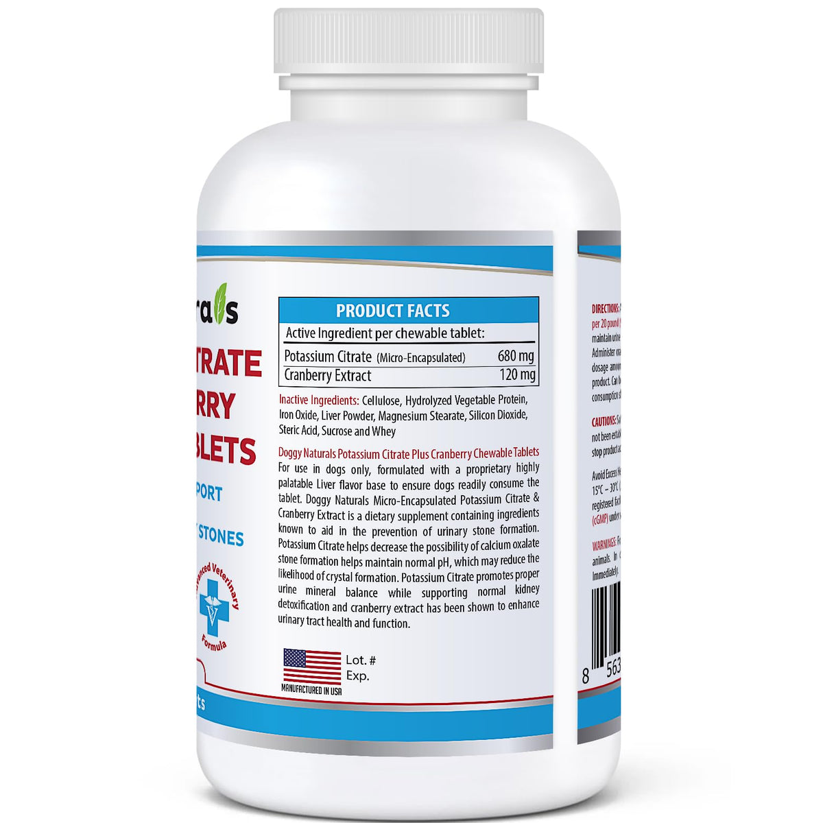 Potassium Citrate Plus Cranberry Supplement for Dogs (100 Tablets) X343244