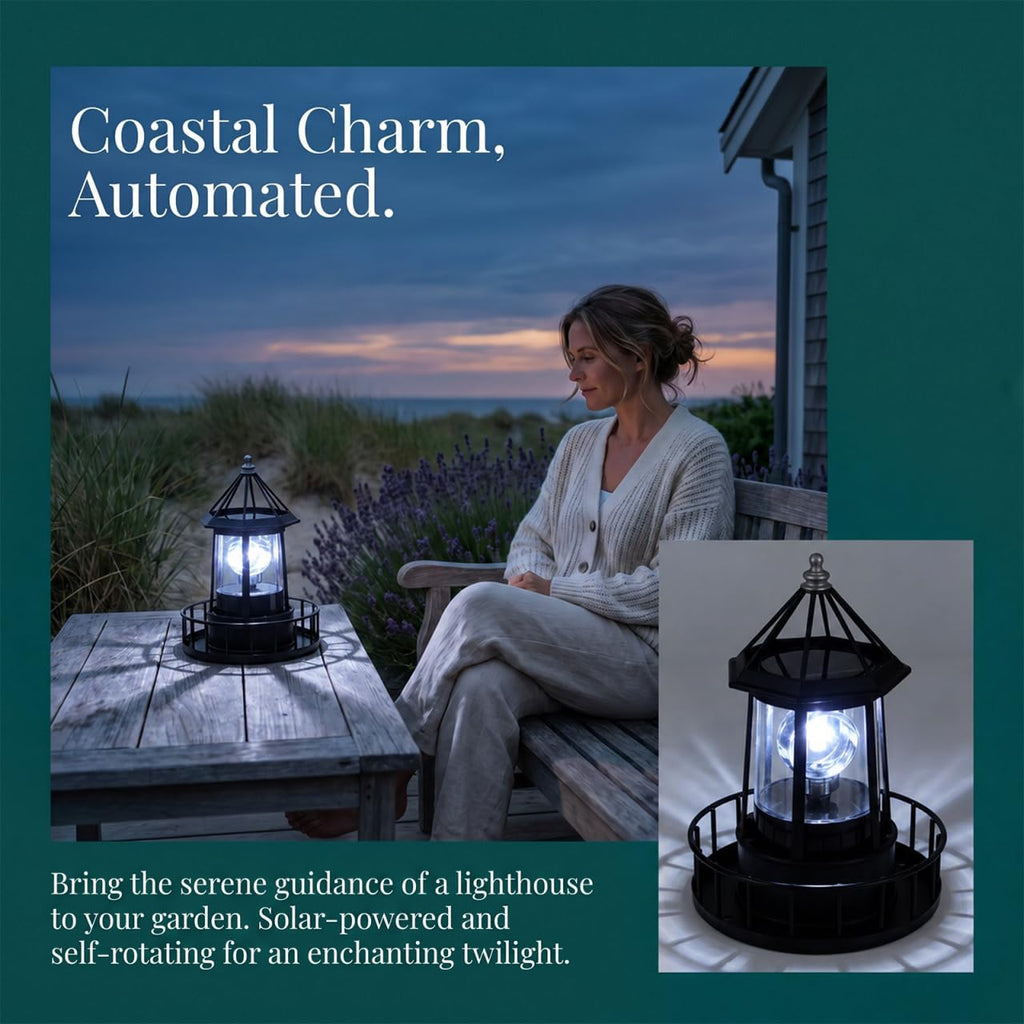 Solar Revolving Lighthouse Light K68773