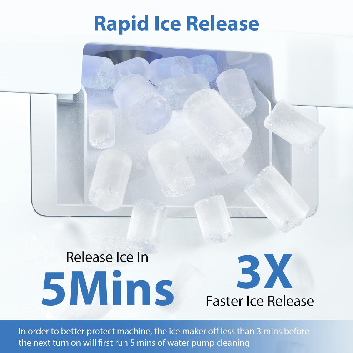 55lbs/Day Self-Cleaning Stainless Steel Nugget Ice Maker X33605