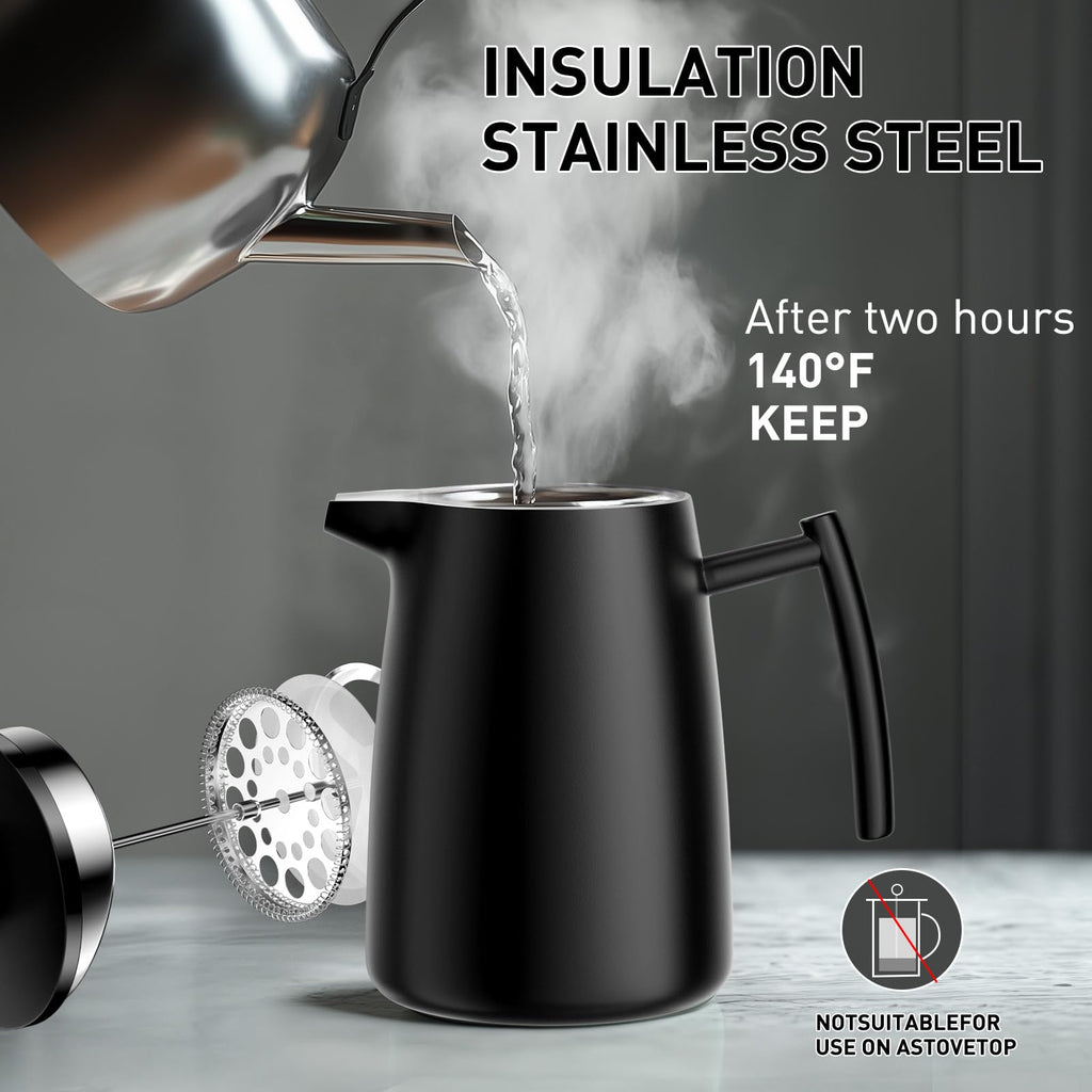 50oz Stainless Steel Insulated French Press Coffee Maker S462992