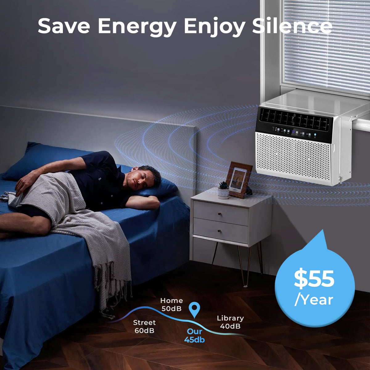 U-Shaped 10,000BTU Window Air Conditioner with Full Window View, Ivory White L944345