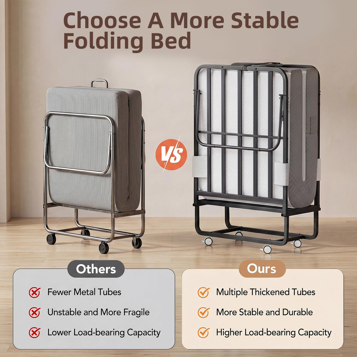 Adjustable Folding Bed with Mattress H542