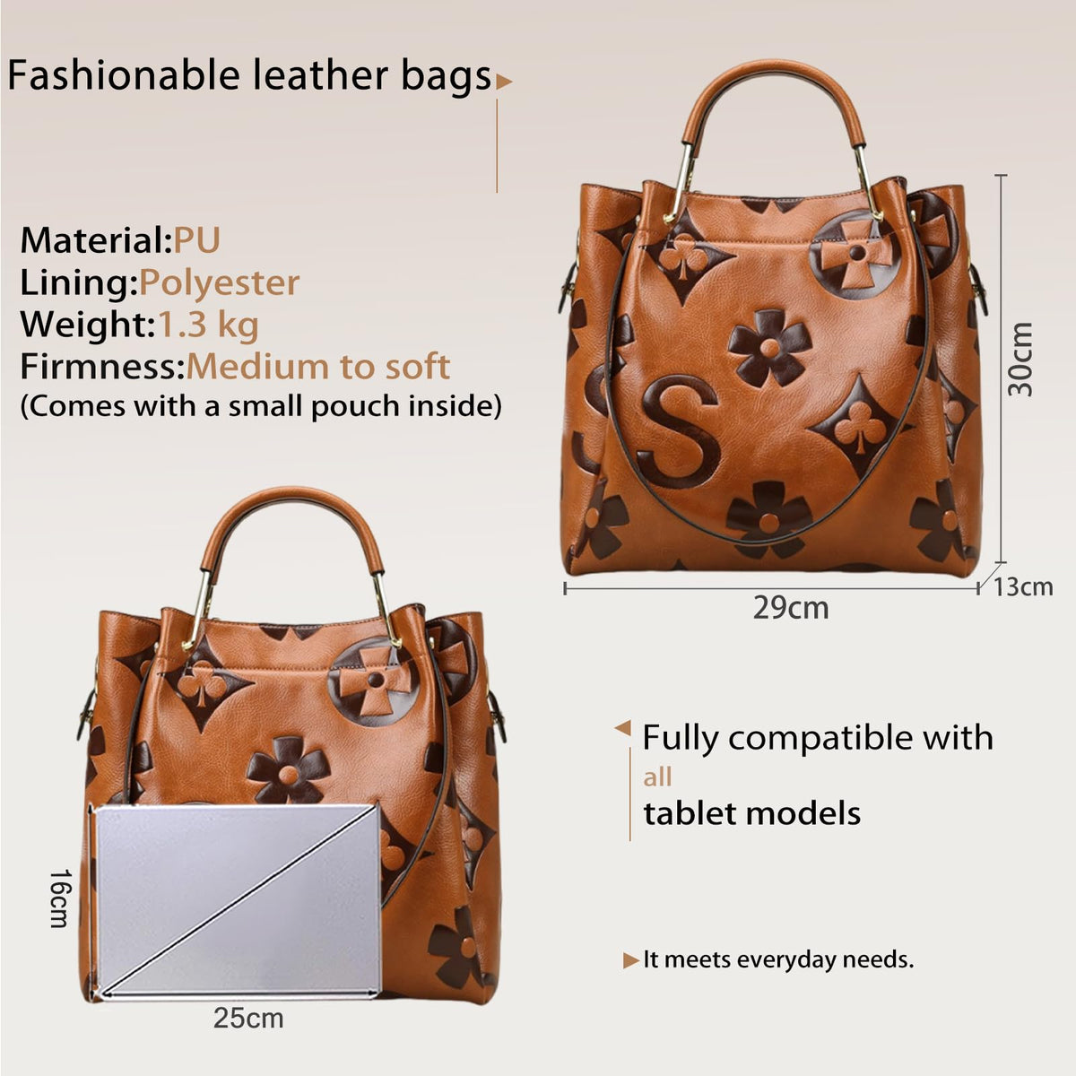 Women Embossed Bucket Bag Shoulder Crossbody Bag 2Pcs Set D701