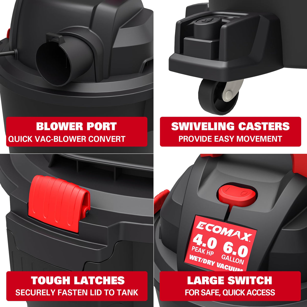 6 Gallon 4 HP Wet Dry Shop Vac C825