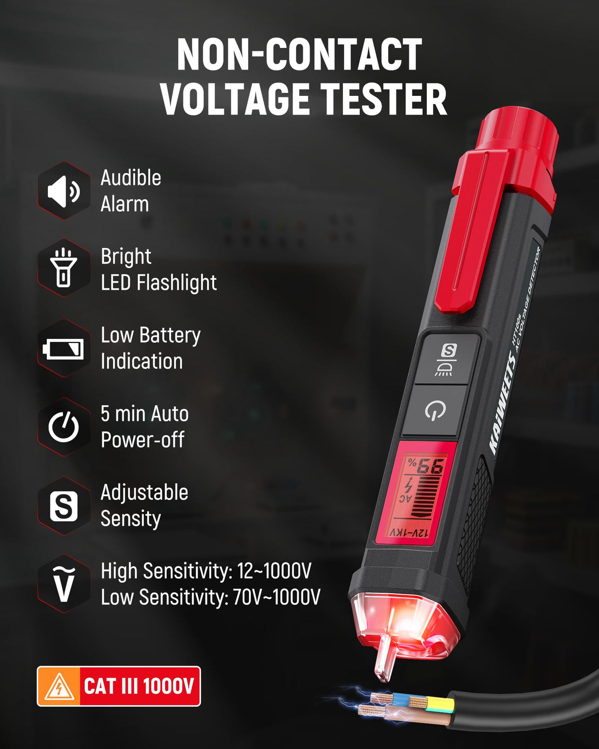 Digital Multimeter Non-Contact Voltage Tester GFCI Outlet Tester Kit F54235