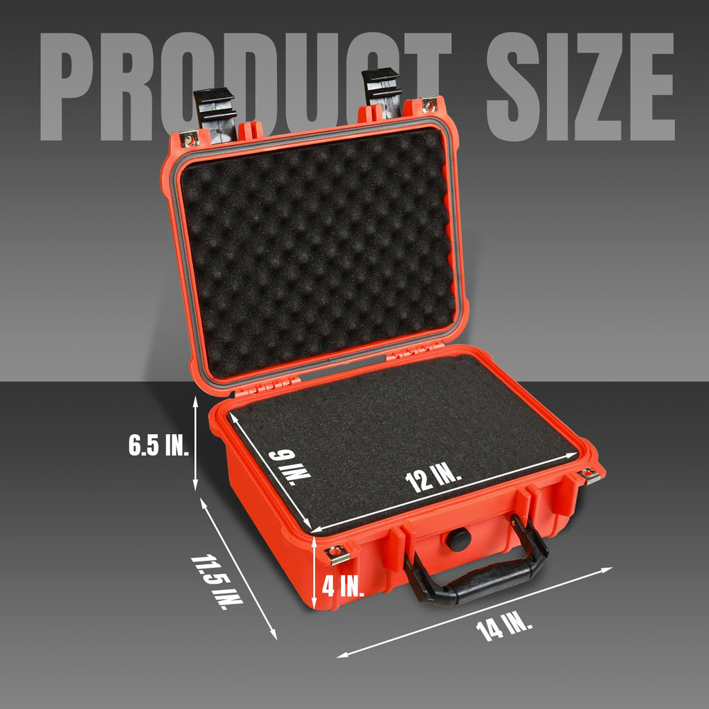 14x 11.5x 6.5 Inch Waterproof Protective Camera Case with Customizable Foam W887992